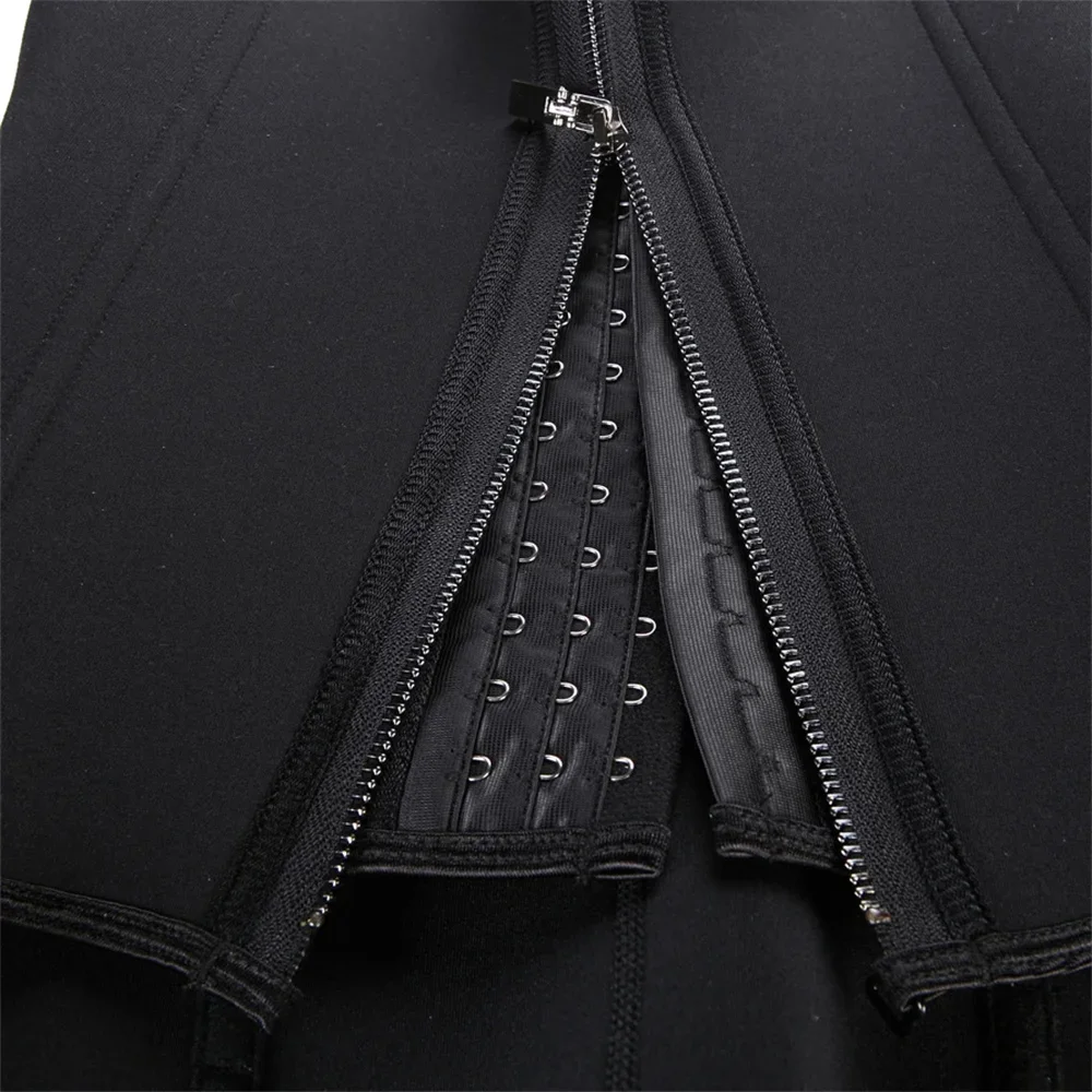 Cintura trainer tank top para mulher zíper corpo shaper barriga controle sem mangas topo, activewear feminino corpo moldar roupa interior