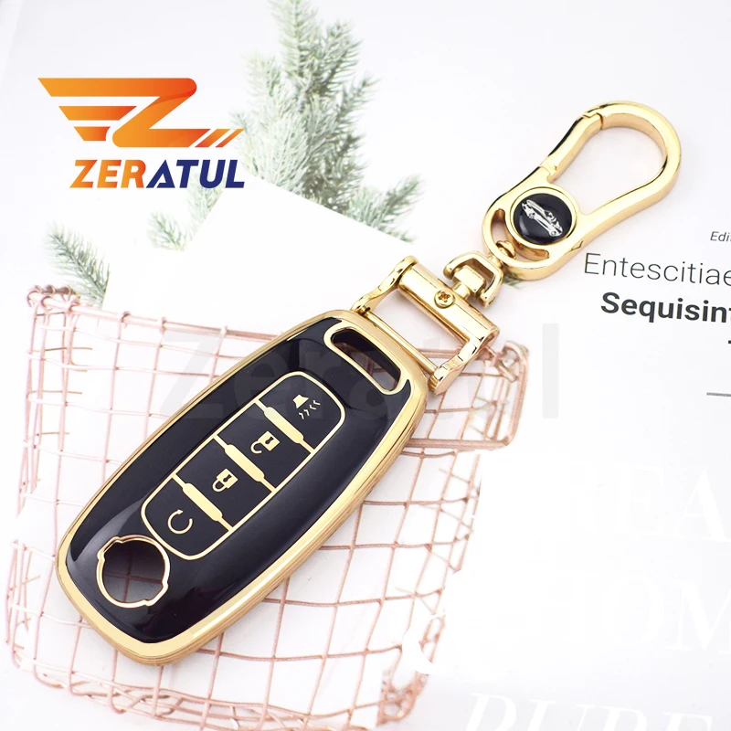4/5 botões auto escudo fob titular para nissan x-trail t33 chutes qashqai j12 juke teana altima ariya tpu caso chave do carro capa saco