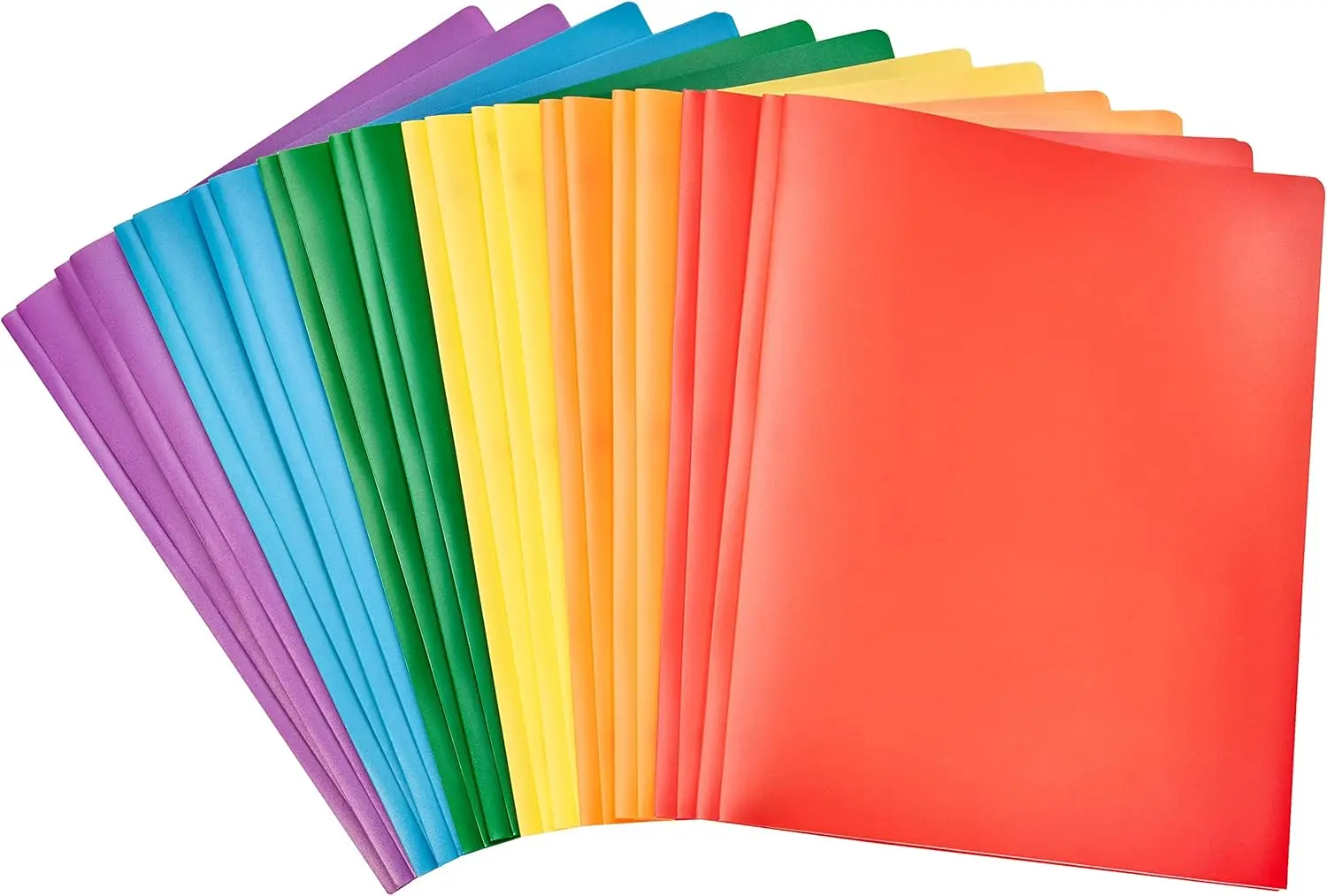 

Heavy Duty Plastic 2 Pocket Folder for Documents, Letter Size, Assorted Colors, Pack of 144