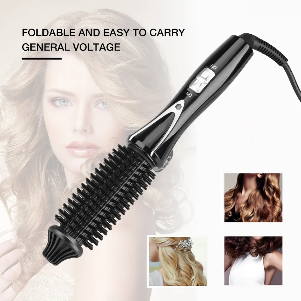Foldable Design Hair Curling Iron Anti Scald Handle Safe Hair Styling Tools US Plug Portable Travel Hair Dryer Brush For Women