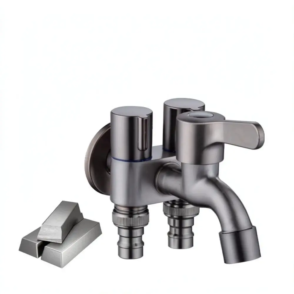 Durable Water Diverter Valve Stainless Steel Faucet 3 Way Connector For Mop Pool Washing Machine Water Dispenser