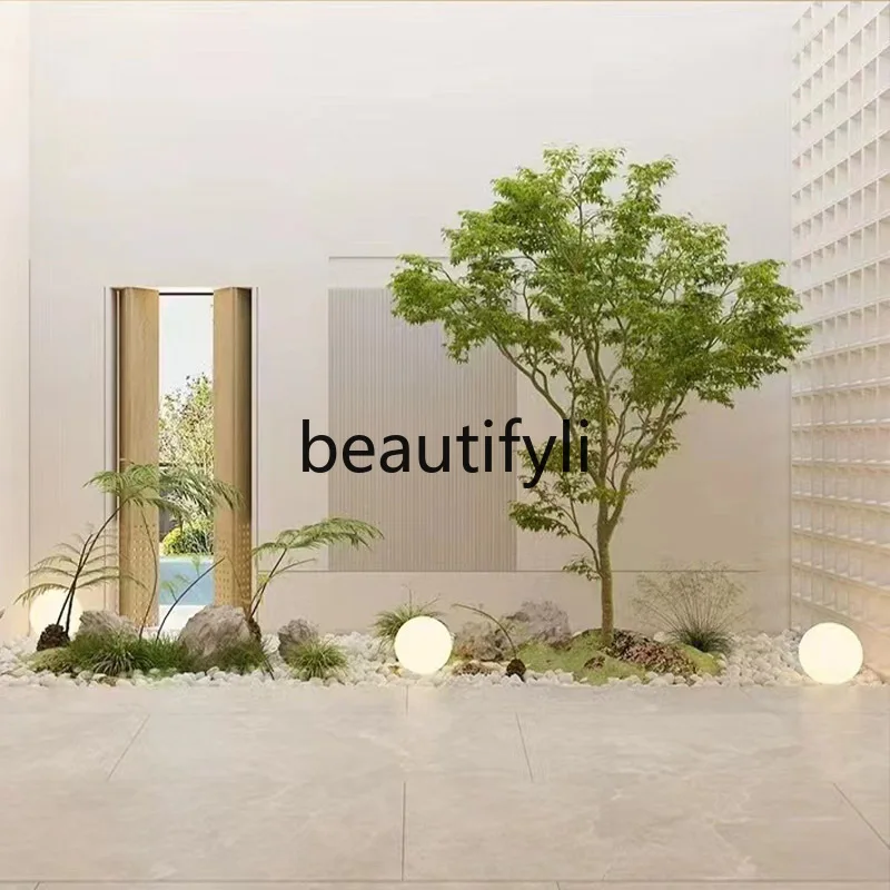

Simulation green plant maple landscaping window tea room plant decoration