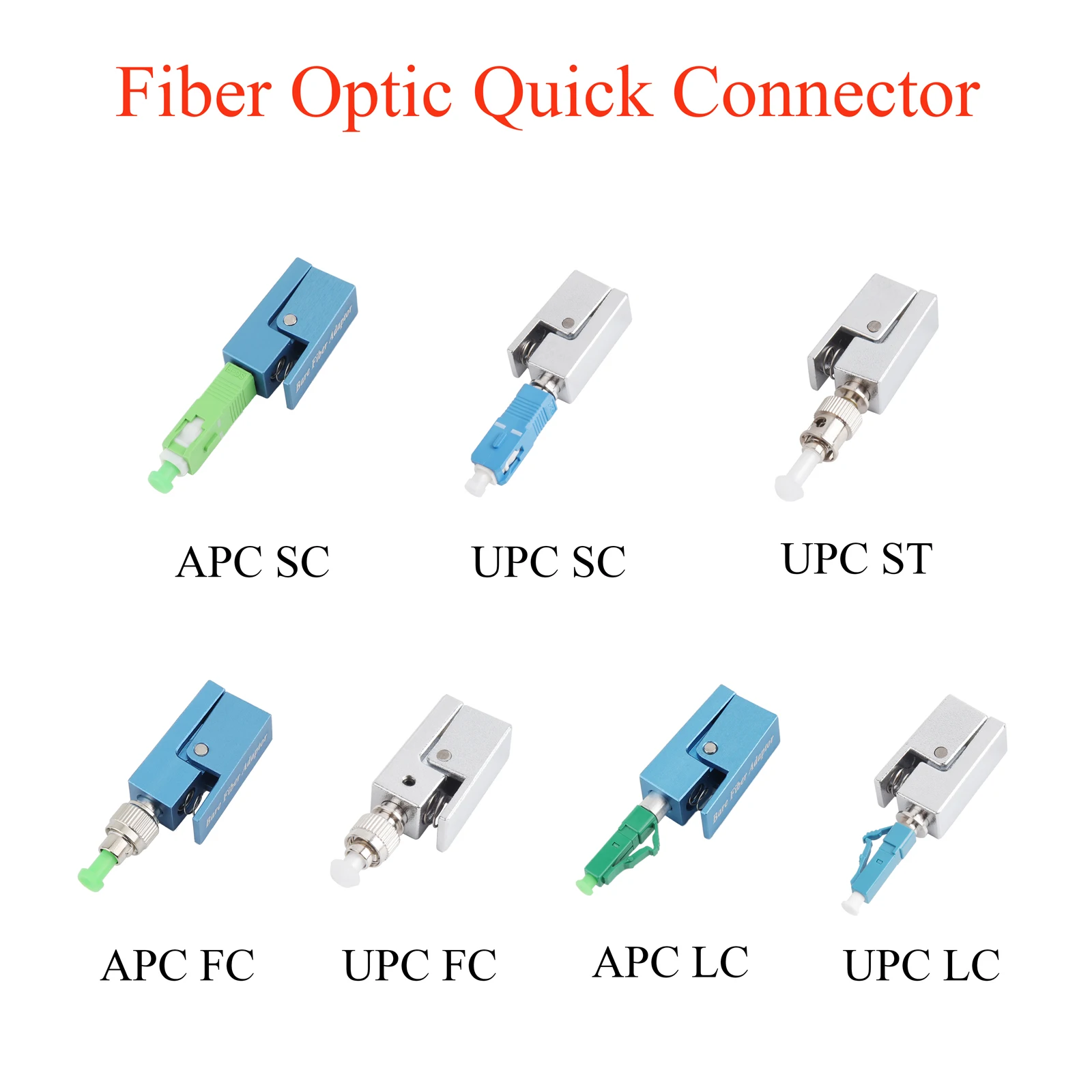 

Fiber Optic Fast Connector UPC FC LC SC ST Male Single-mode Mutilmode Square Quick Catch Adapter Convenient Field Assembly