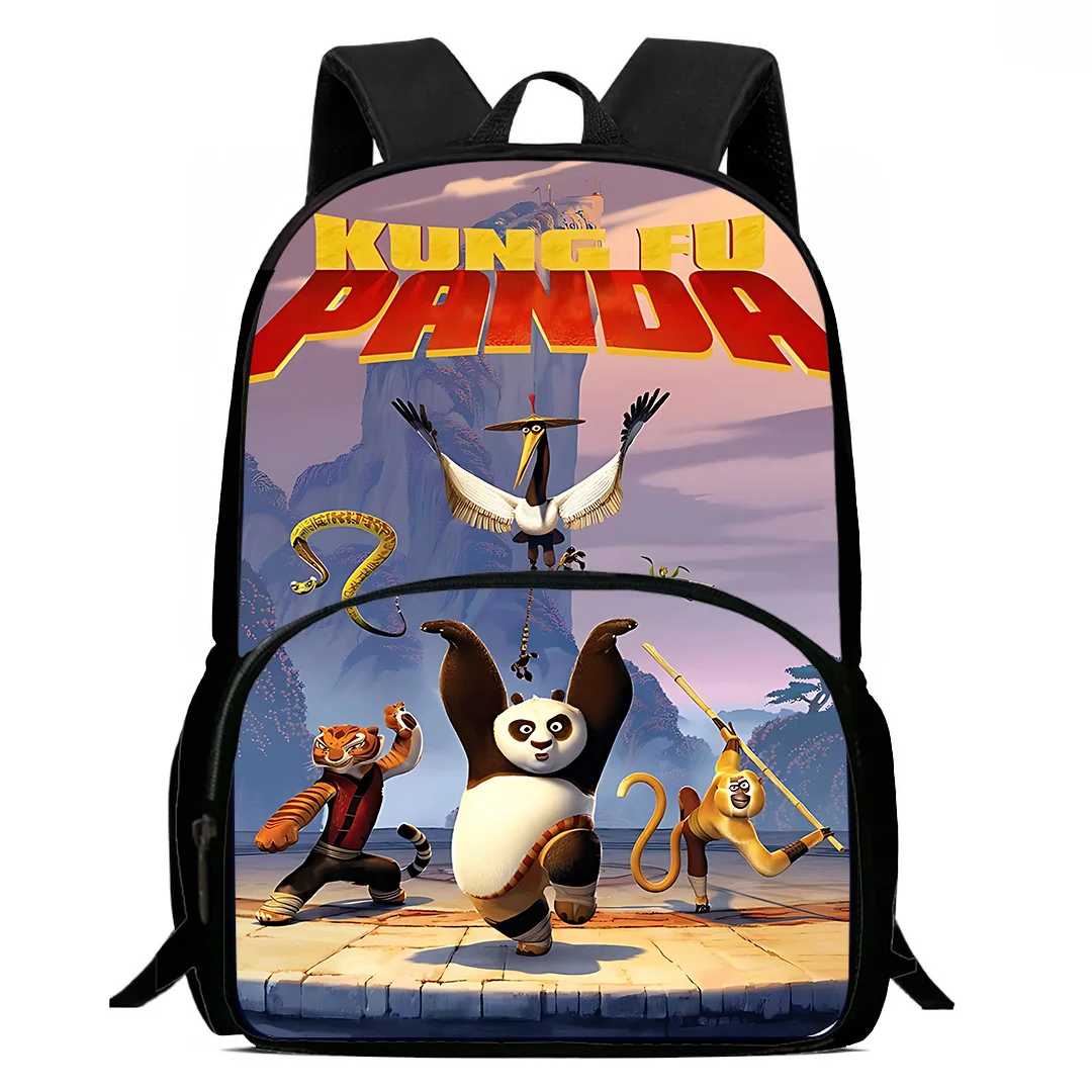 Cartoon Kung Fu Panda Kids Backpacks Boys  Girls Student Birthday Gift Child School Bags Large Capacity Camping Durable Rucksack