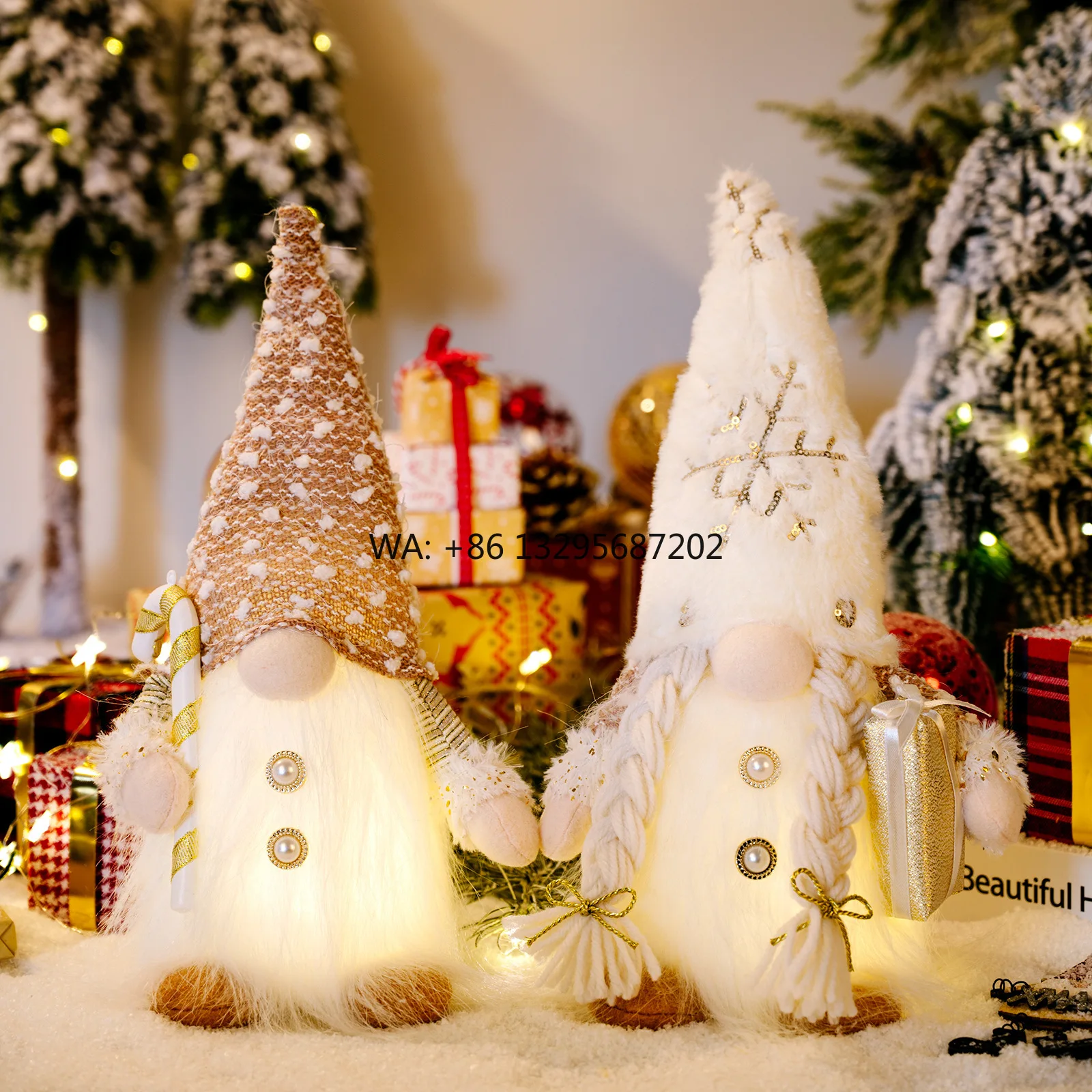 

Navidad New Year Gift LED Light Christmas Doll Elf Plush Gnome Ornaments for Home Christmas Decorations
