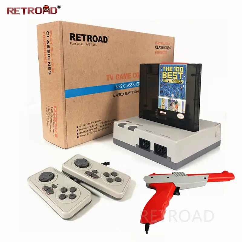 Top! RETROAD HM5 8Bit Classic Edition Console For 72P 60P Cartridge Retro Family Video Game System With Zapp Gun Duck Shooting