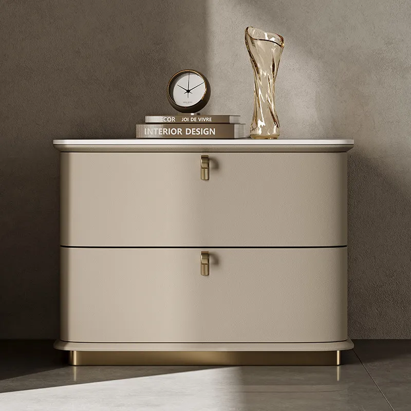 Minimalistic Designer Look Nightstands Storage Unique Italian Bedside Tables Modern Narrow Mesitas De Noche Bedroom Furniture