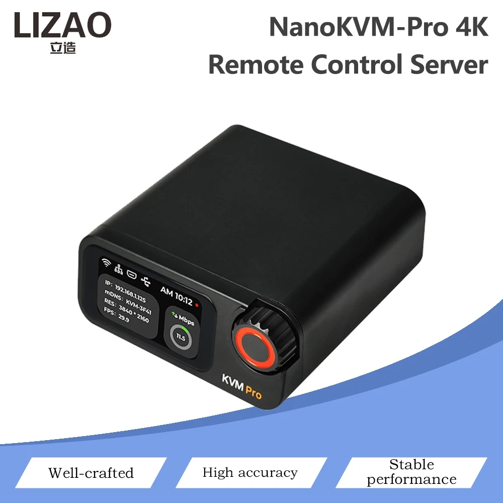 NanoKVM-Pro 4K IP-KVM Remote Control Server HDMI USB Over Network PoE WiFi ATX PCIe Desk Version for Remote Server Management