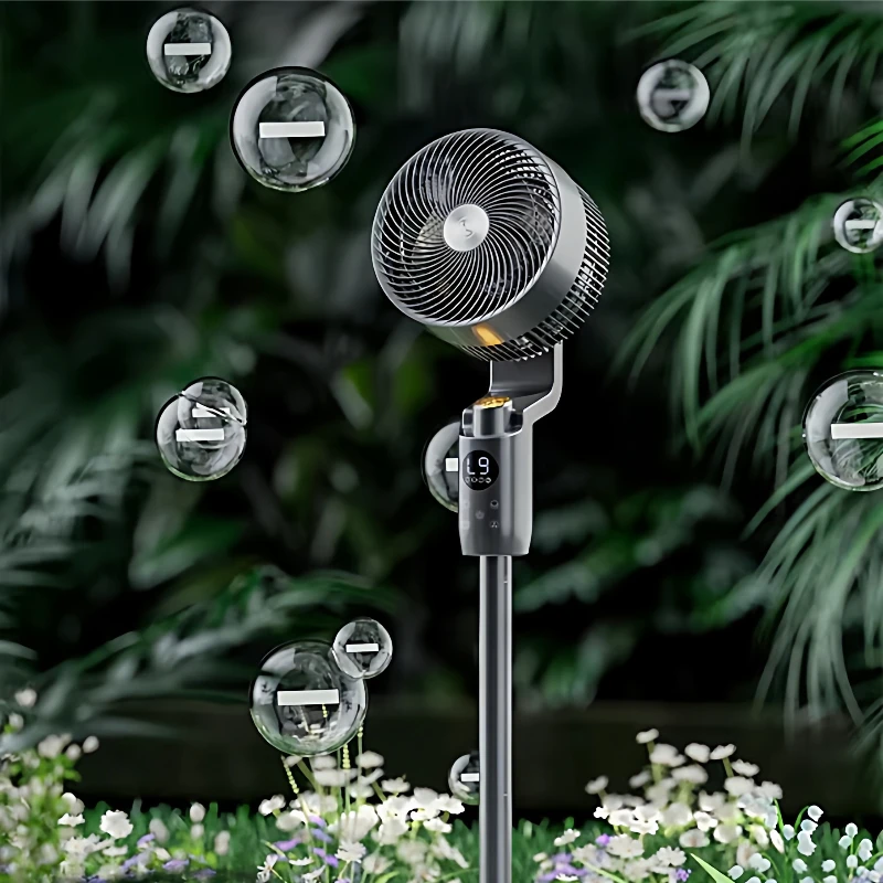 Smart Voice Control Electric Fan, Silent Air Circulation Fan Dual Standing & Desktop Design