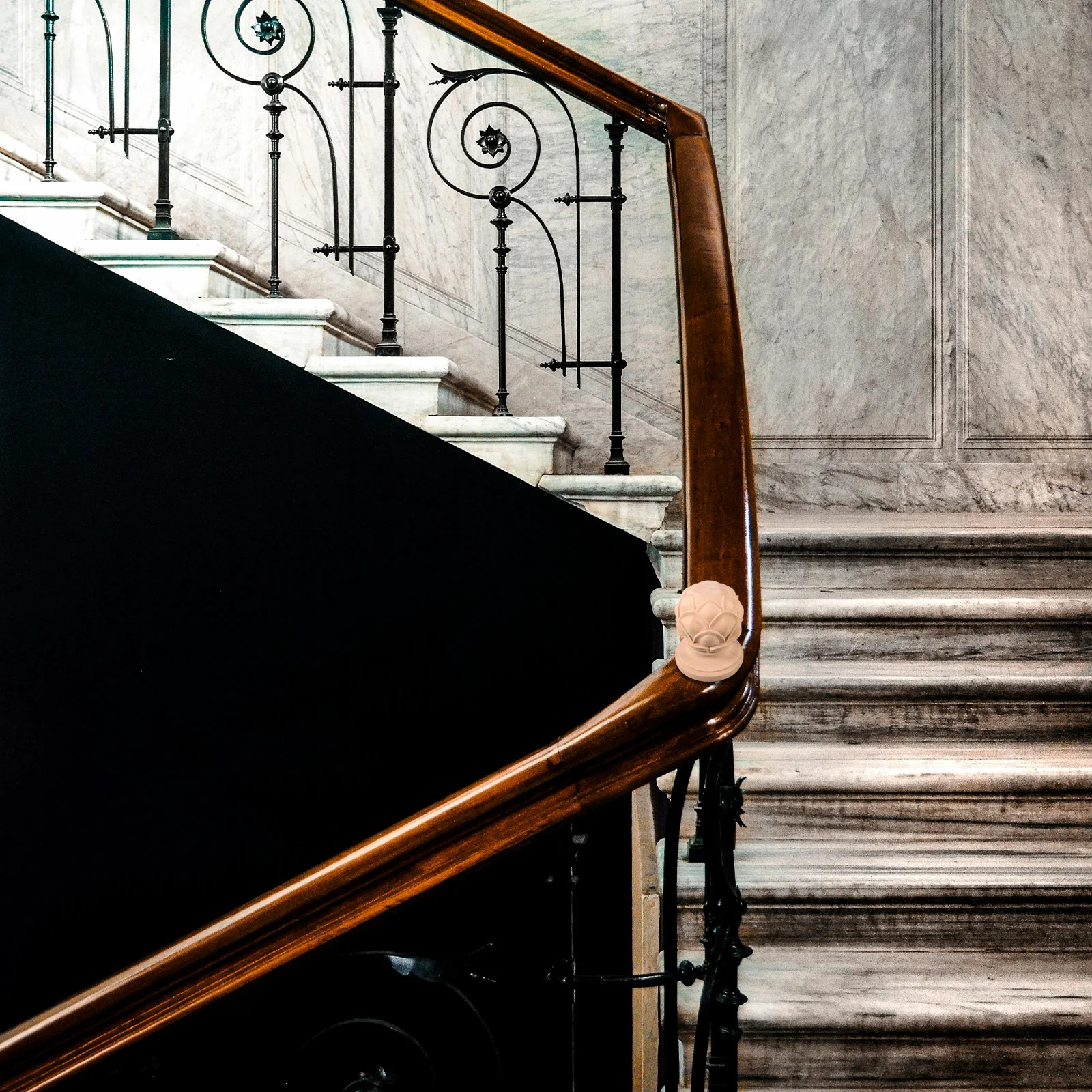 

Wood Finial Solid European Style Stair Post Carved Wooden Decorative Topper Staircase Column Ornament Durable Home Interior