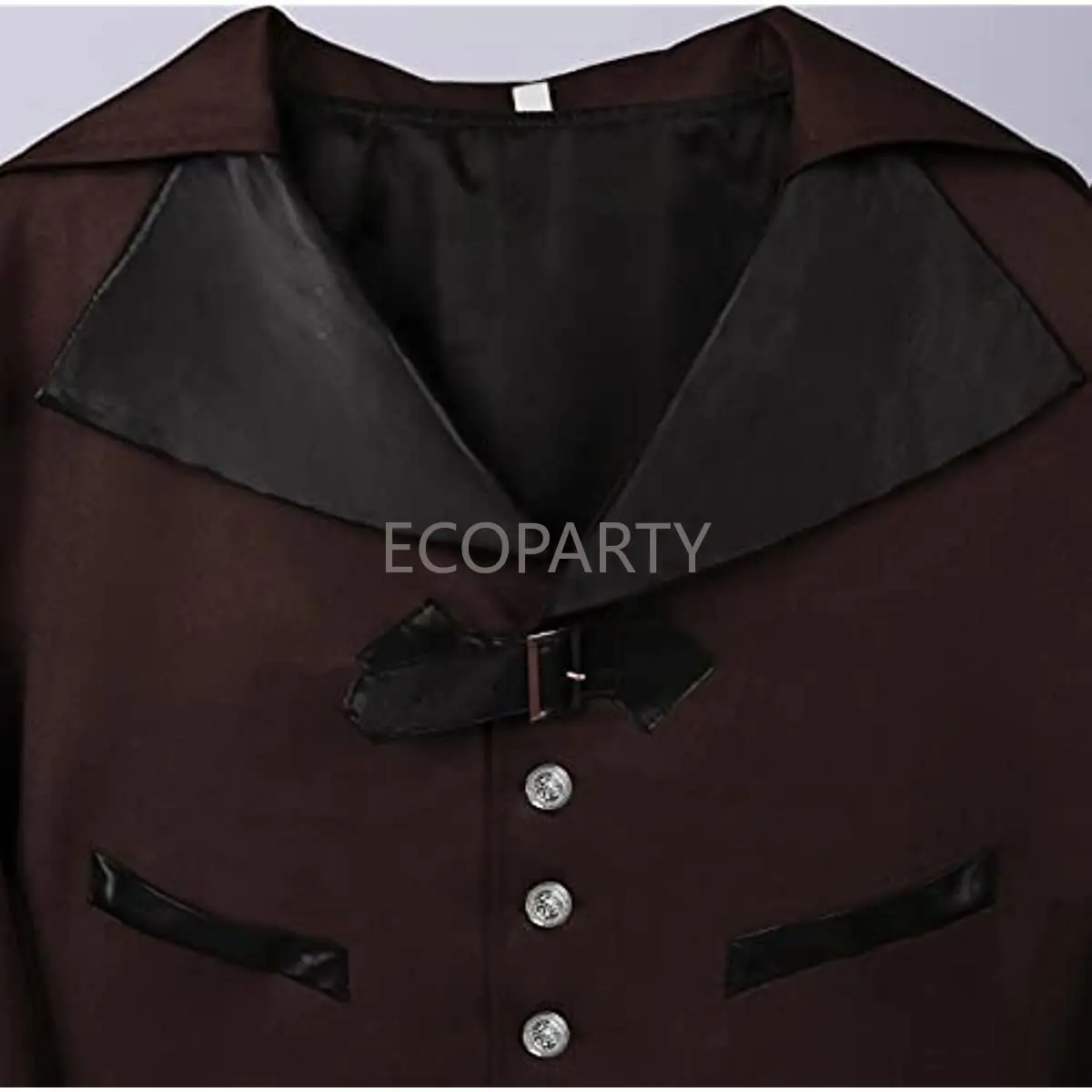 Herren Gothic Steampunk Jacke, Medieval Viktorianischen Renaissance Frack Vampire Halloween Kostüm Vintage Leder Kragen Mantel