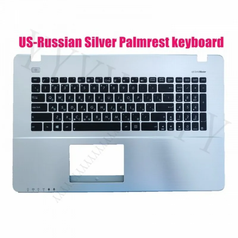

QUS-Russian Silver Palmrest keyboard for ASUS A750/X750/F750/K750/P750/R751