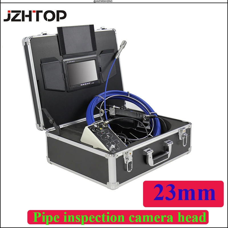 Recording Snake Industrial Endoscope 50m Cable 7inch Monitor Battery Diameter 23mm Pipeline Video Inspection Camera Sytem Kit