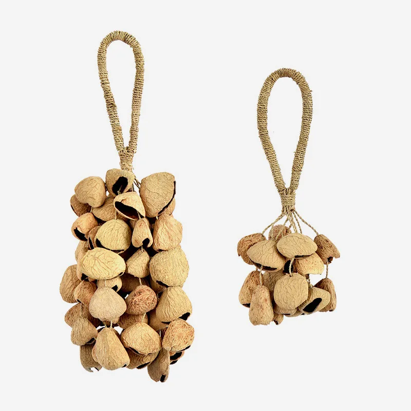 Looook Store Straw Rope Natural Shell Wind Chime Hand Bell Healing Sound Decor for Yoga Meditation Garden Bedroom Holiday Gift