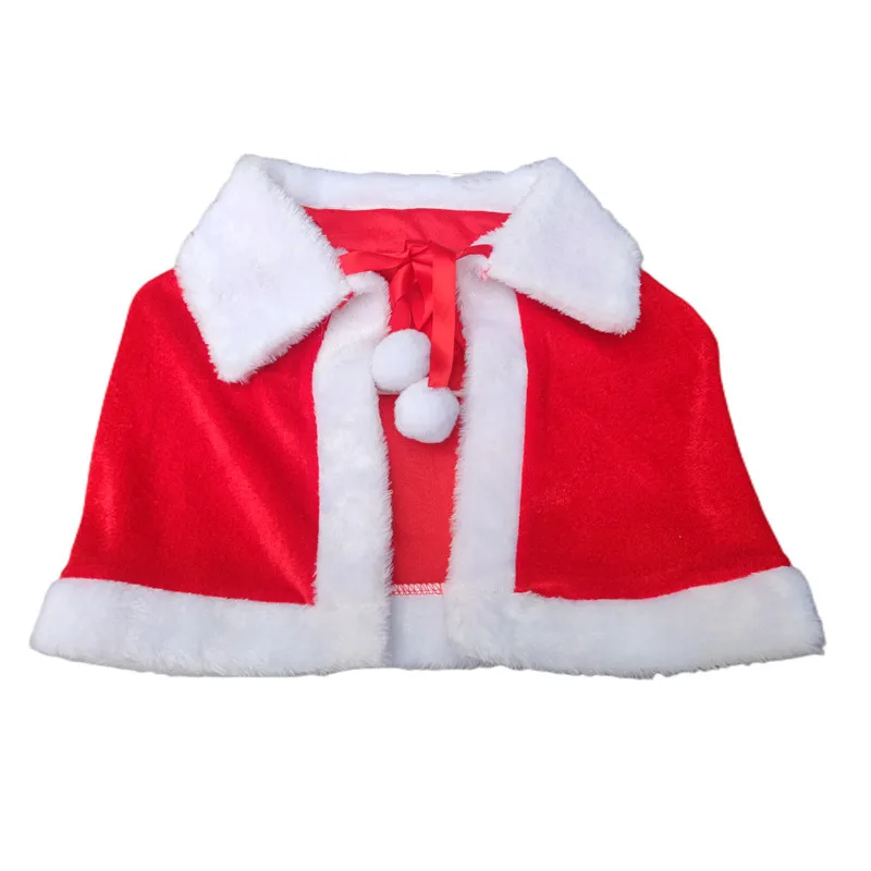 

Children's Christmas Costume Christmas Cloak Shawl Santa Claus Clothing Women's Golden Velvet Clothing Set