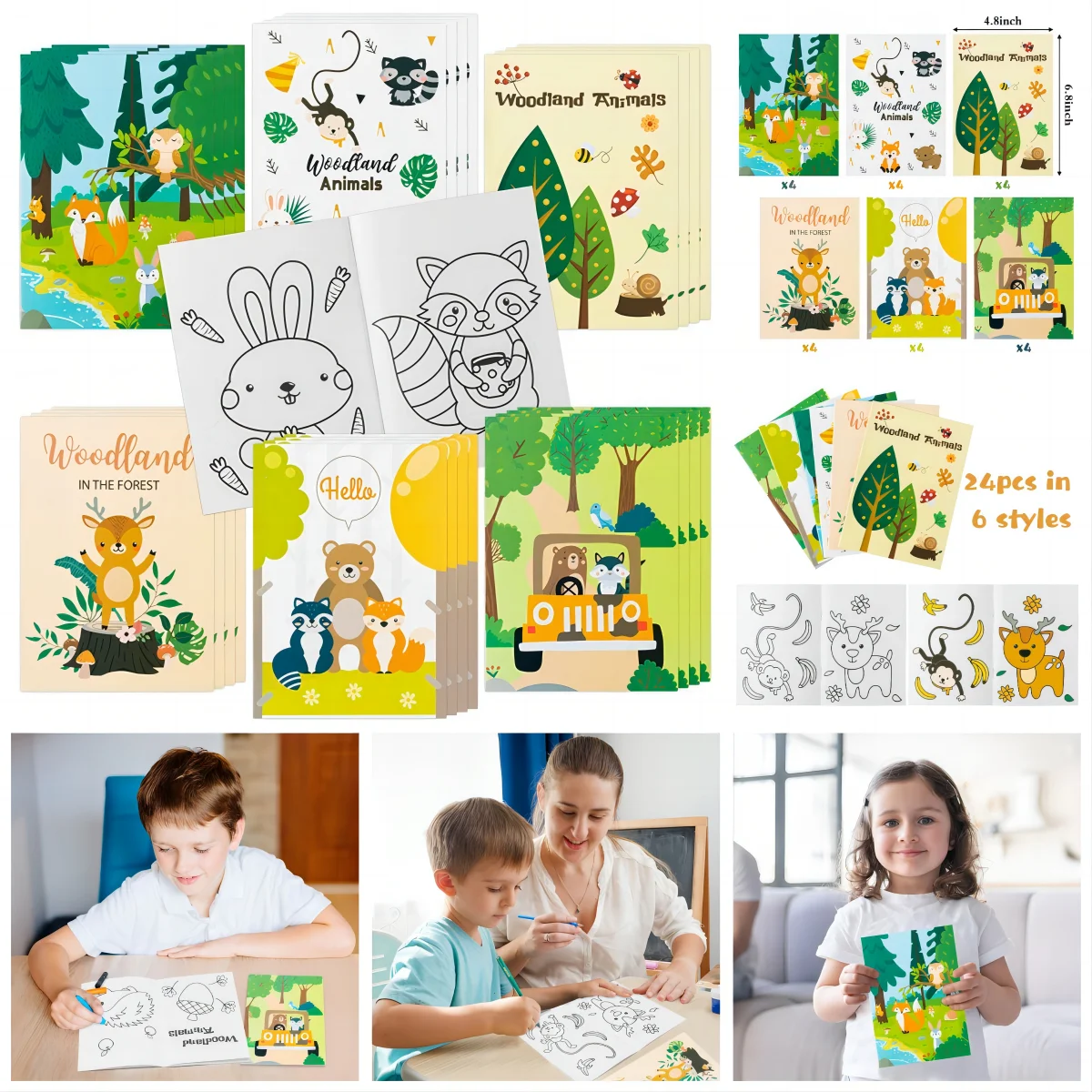 DIY Coloring Book Filling the Ocean Animal/Woodland/Science Theme Pattern Color Book Drawing Atlas Book For School Teaching Supp
