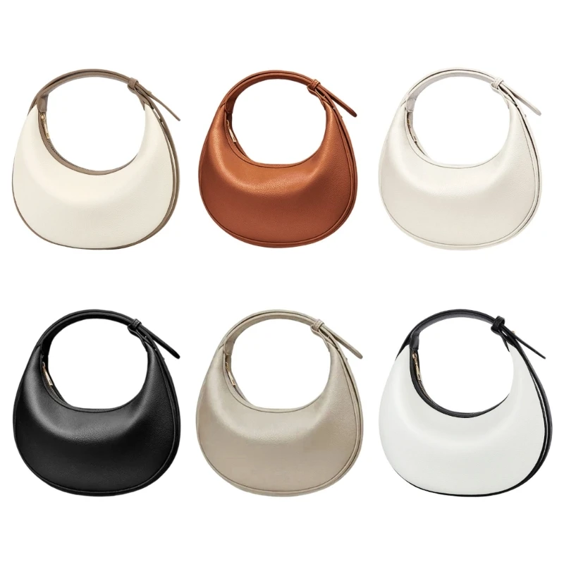 

X5XA Small Crescents Shoulder Bag for Women Trendy Toted Purse Hoboes Handbags Clutches Crossbody Bag Leather Underarm Bags