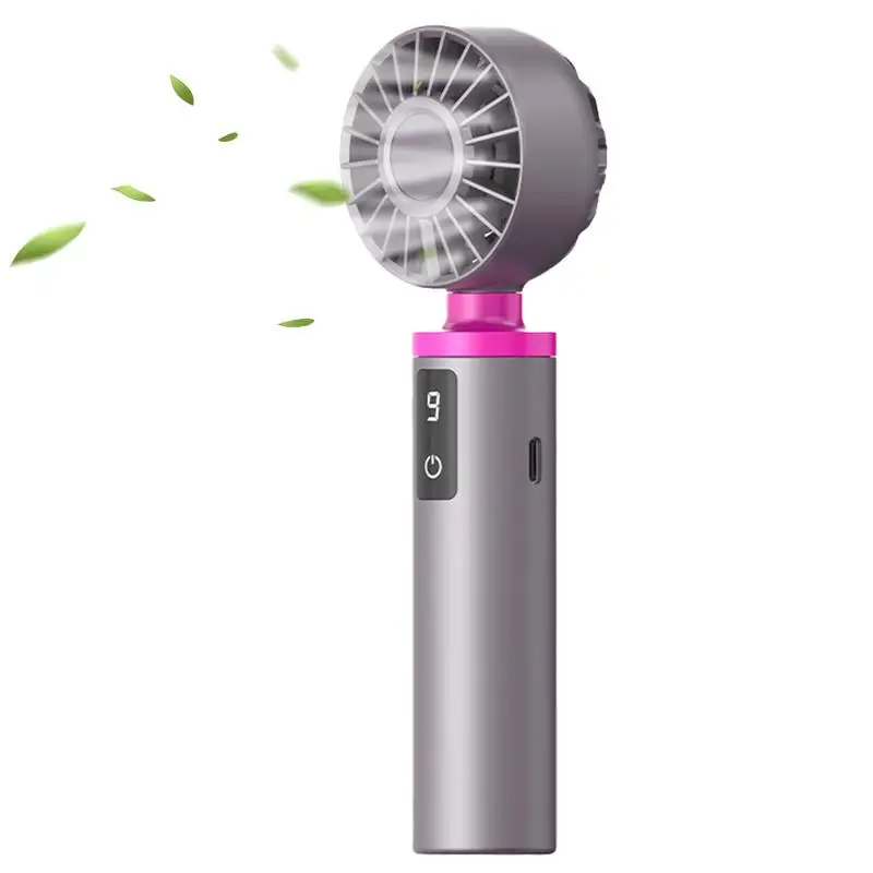 Small Pocket Fan Mini Fan With 9-Gear Wind Speed Personal Fans With Digital Display Long Battery Life For Traveling Offices