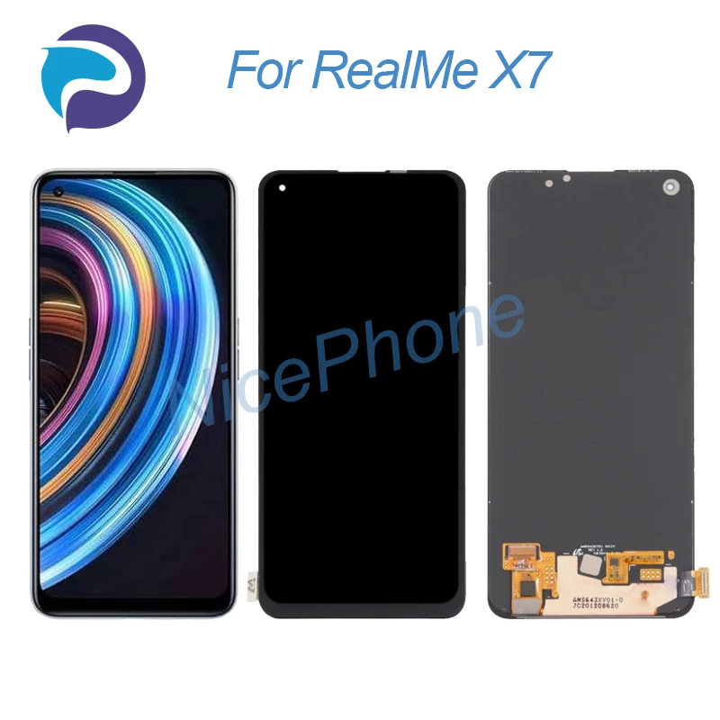 

Для RealMe X7 LCD дисплей кодирующий преобразователь сенсорного экрана в сборе Замена 6,4 "RMX2176 для RealMe X7 экран ЖК-дисплей