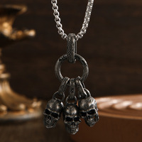 Retro Punk Skull Pendant Dark Personality Trendy Accessories Handsome Men's and Women's Same Style Fried Street Necklace