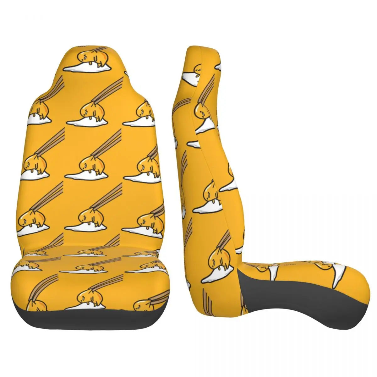 Gudetama Universal-Autositzbezug für die meisten Autos, geeignet für alle Arten von Modellen, Lazy Egg Cartoon-Autositzmatte, Polyester, Angeln