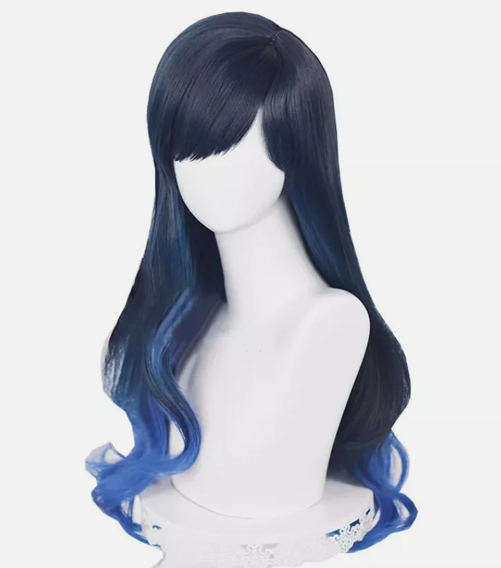 Project Sekai: Colorful Stage feat. Shiraishi An Black Mixed Blue Cosplay Wig