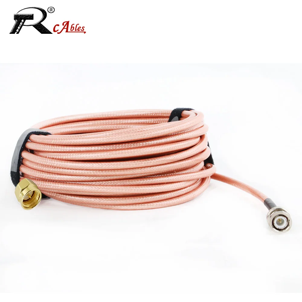 BNC Male Right Angle to SMA Male Plug SMA Female Jack Connector RF Coaxial RG400 Double Shielded Cable Pigtail Jumper Adapter