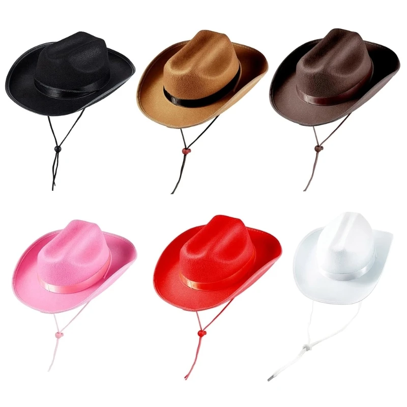 

Nonwoven Cowgirl Hat Little Girl Roleplay Fashion Cowgirl Hat Kids Stage Headwear