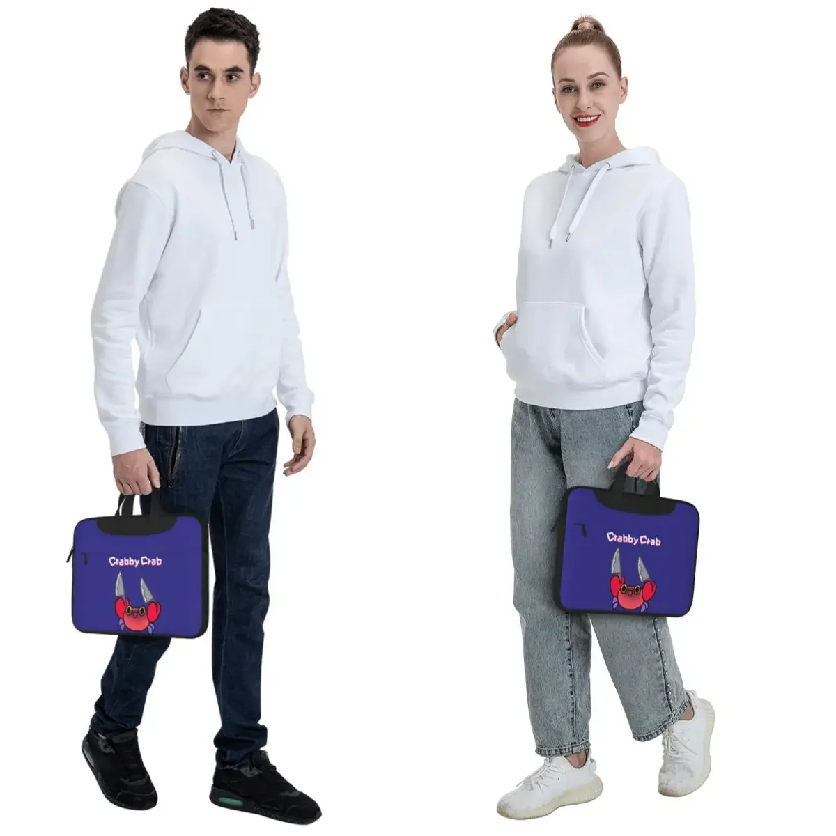 Crabby Crab - Pattern Crossbody Laptop Bag Case Computer Bag 13 14 15.6 Inch Notebook Pouch for Macbook Pro