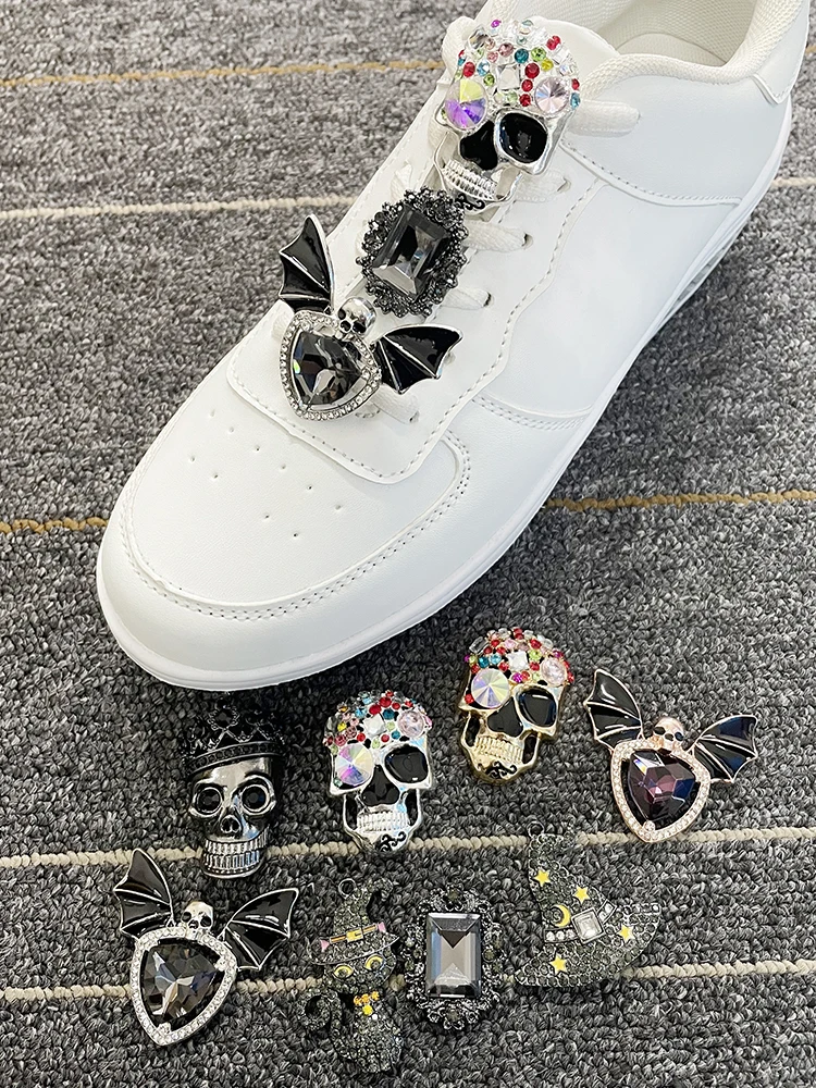 Gothic Style Shoe Charms For Laces Jewelry Shoelaces Decoration Diy Women Sneakers Metal Buckle Accessories Xmas Halloween Decor