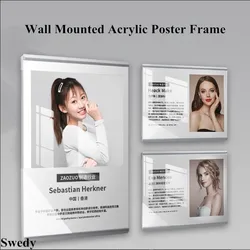 A4 Wall Mounted Acrylic Poster Advertising Picture Photo Frame 8.5 x 11 Inch Menu Price List Sign Holder Display Frame