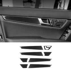 For Mercedes Benz C Class W204 C180 C200 C260 Car Carbon Fiber Window Door Panel Strip Cover Protective Trim Sticker Accessories