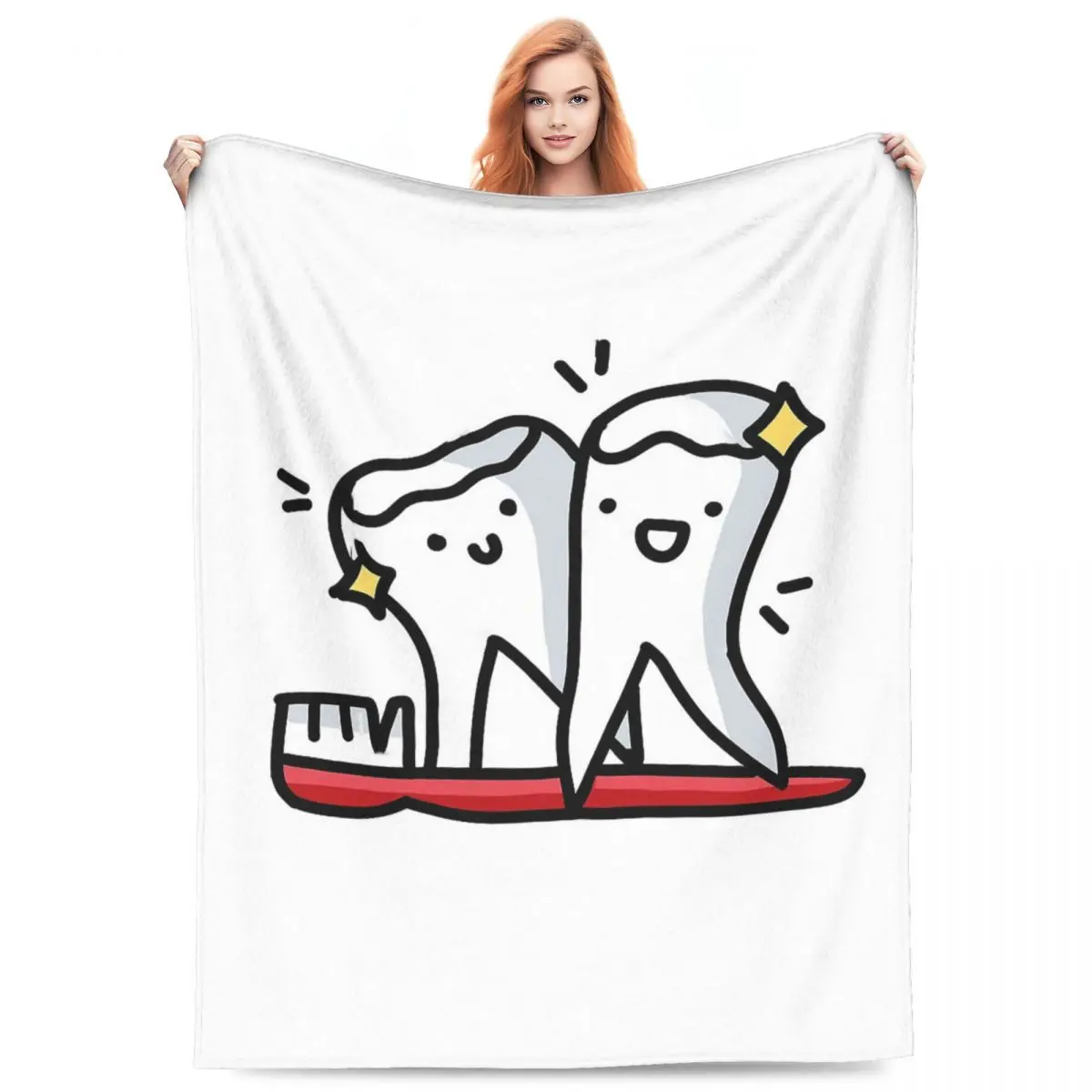 

Dentist Tooth Teeth Blankets Soft Warm Flannel Throw Blanket Cover for Bed Living room Picnic Travel Home Sofa