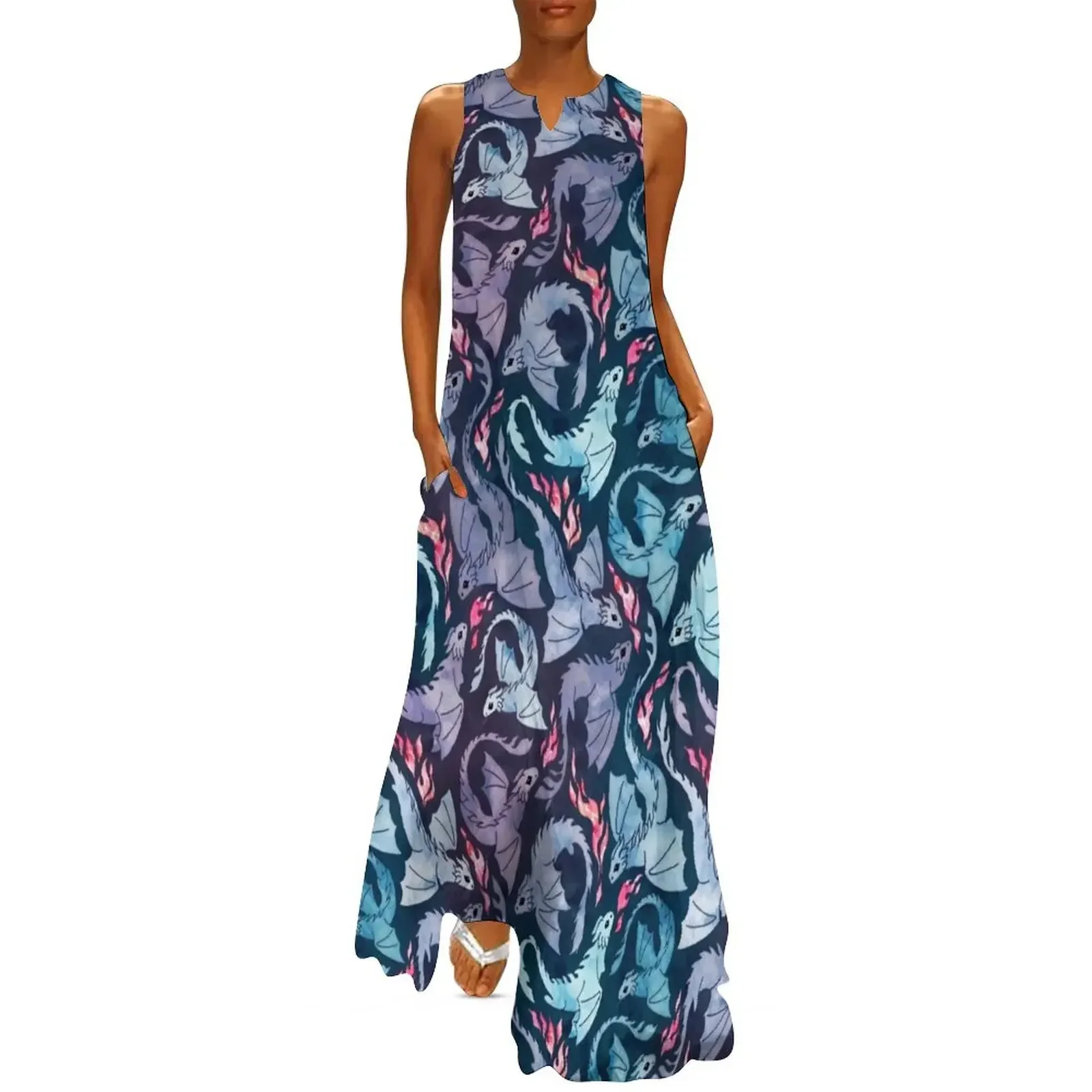 

Dragon fire dark turquoise and purple Long Dress dresses summer woman 2025 long dresses for women Bridesmaid dress woman Dress