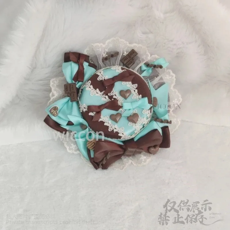 CyHalloween النعناع الأخضر الشوكولاته الحلو لوليتا الدانتيل الشعر هوب أنيمي خادمة تأثيري عقال أغطية الرأس قبعة الإكسسوارات بالجملة