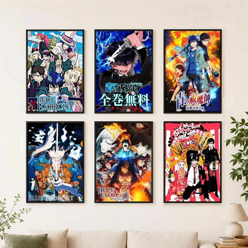 anime Blue Exorcist Poster Poster Large Unframed Wall Art Modern Minimalist Decor Print for Living Room Home