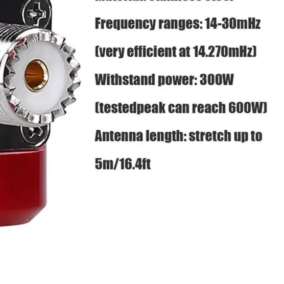 14M-30MHz HF Stainless Steel 1/4 Wave/length 300W-600W For USDX Q/RP Radio Telescopic High For Frequency Communication Tool