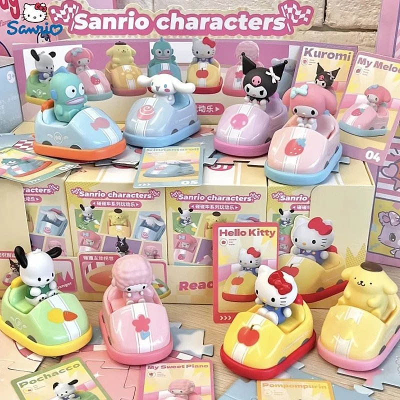 New Legal Copy Sanrio Bumper Car Series Model Kuromi Pochacco Art Toy Ainem Figure Room Decoration Children Gifts Toys