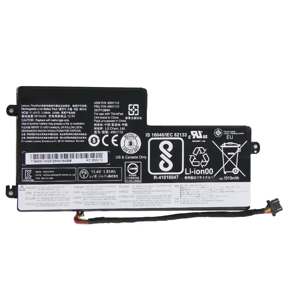 Batterie de remplacement d\'origine pour Lenovo, compatible avec ThinkPad X240, X260, T440S, X250, K2450, T450, T450S, X230S, X270, T470P, 460, L450,