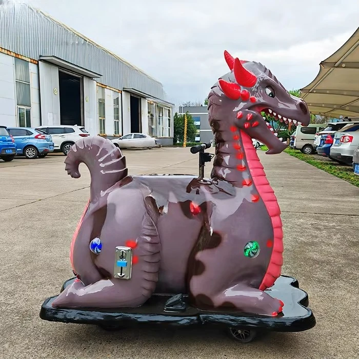 ركوب التنين المصنوع من الألياف الزجاجية الداخلي للأطفال المشي على شكل ديناصور نموذج مركز تسوق مواد عامة ومطيران