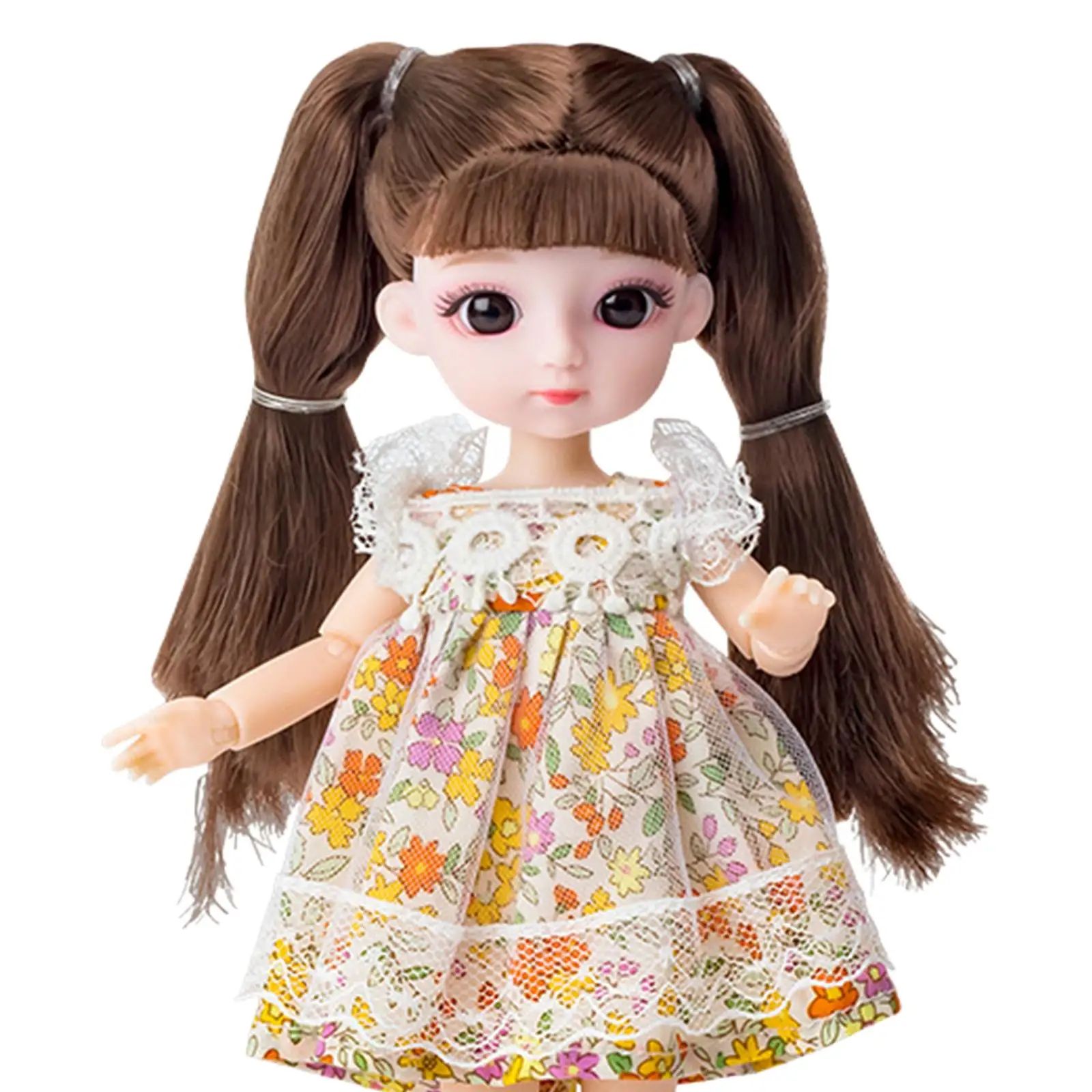 Spiel puppe Spielzeug, Kugelgelenk Puppe mit Kleid und Schuhe Set, Make-up Mode Puppe Dress Up Accessoires, für Mädchen Weihnachten 20cm