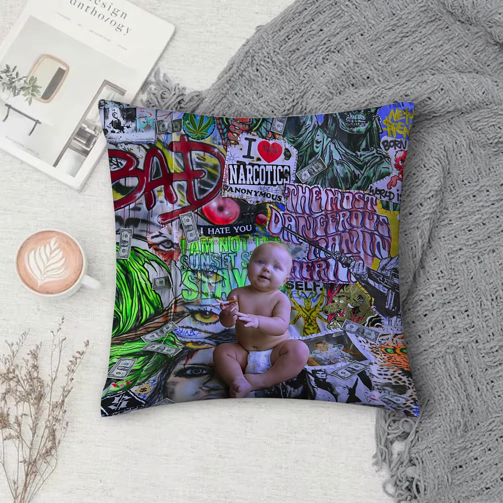 

Наволочка для подушки Rapper N-Nettspend We Not Like You, квадратная, с двусторонней печатью, из короткого плюша, для дивана, прикроватная подушка