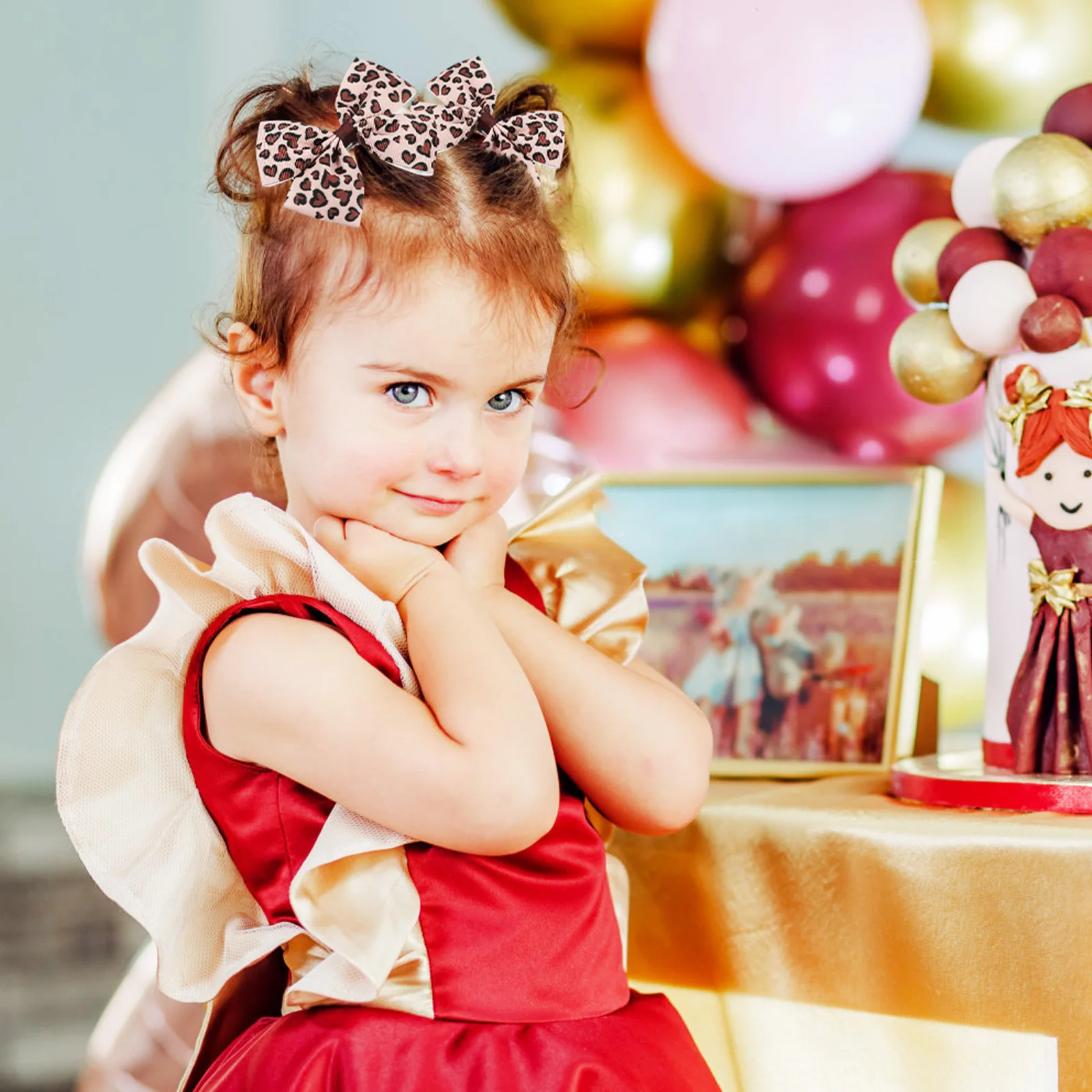 

4Pcs Leopard Hair Bows for Bow Clips Cute Print Hair Accessories Easy to Use Secure Hold Perfect for Special