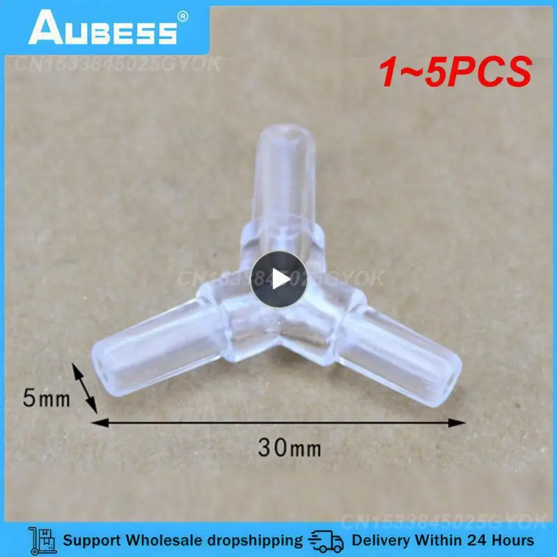 1~5PCS Hose Equal Transparent Acrylic Connectors Tee/Cross/Elbow/Y Shaped Air Tubing Connectors Aquarium Pipe Accessories