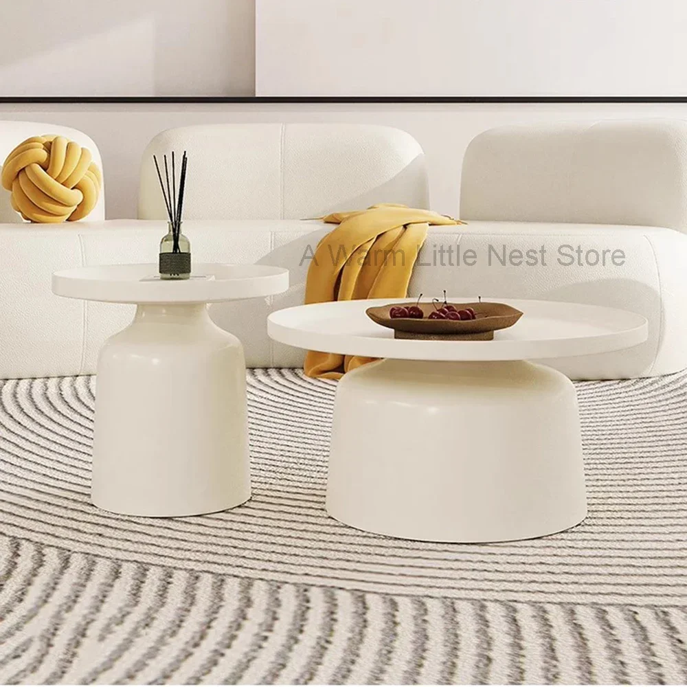 Low Lying Small Coffee Table Set Metal Round White Nordic Living Room Coffee Tables Retro Mini Mesas Dinning Table Set Furniture