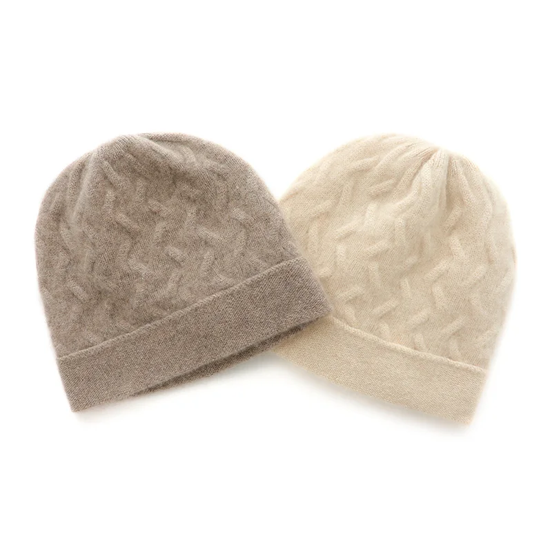 

Choice Women 100% Cashmere Hat Fashion Keep Warm Autumn Winter Soft Thick Cashmere Knitted Hat