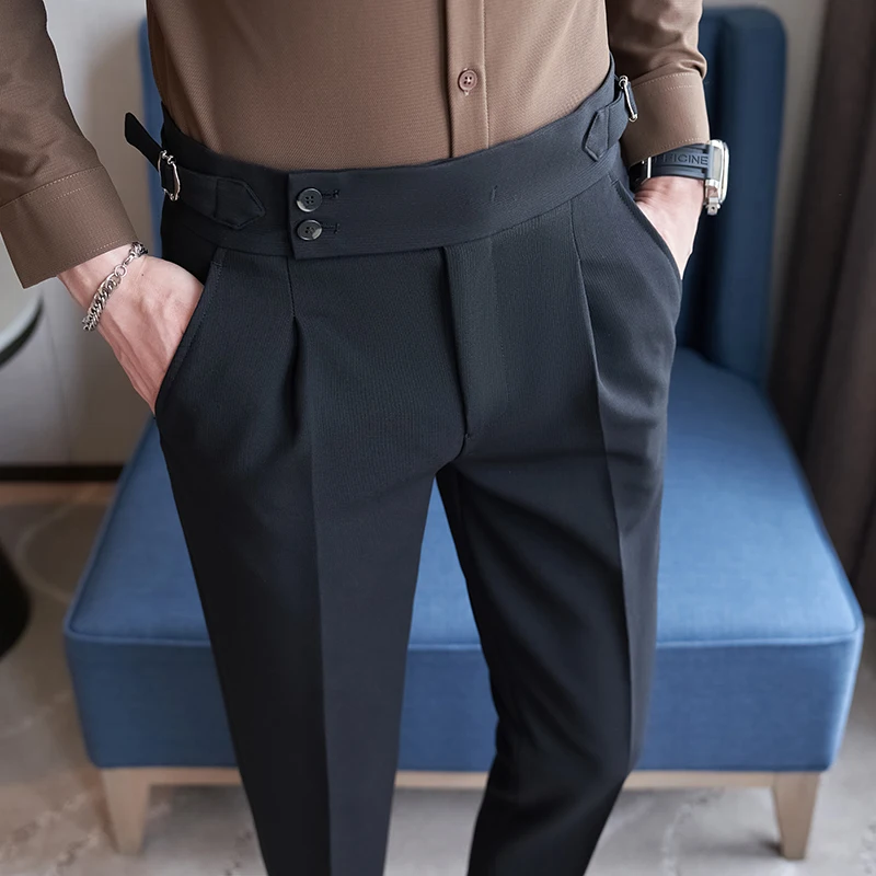 Men\'s Casual Pants Soft Tight Stretch Trousers For Business Social Office Workers Interview Party Wedding Men\'s Suit Pants 38-28