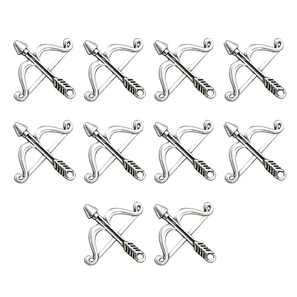 

20pcs Bow Arrow Necklace Charms Alloy Diy Pendant For Jewelry Making Bracelet Keychain Craft Accessories Silver