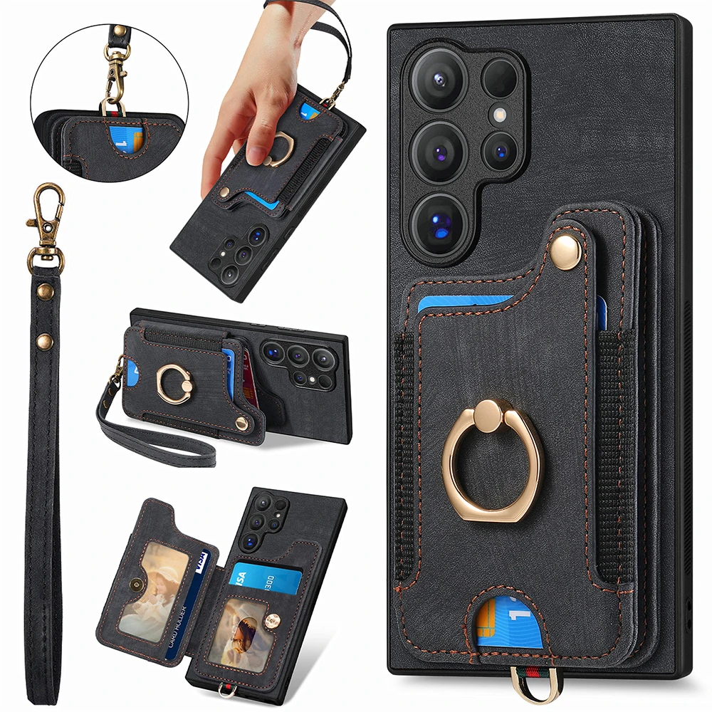 

PU Leather RFID Wallet Cards Case For Samsung Galaxy S24 Ultra S23 S22 S21 S20 Note20 Ultra FE S24 S23 Plus Holder Phone Cover