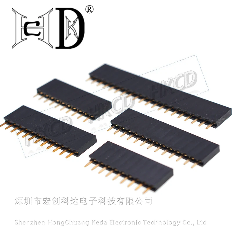 10 صف واحد 180 درجة مآخذ أنثى مستقيمة مع تباعد 2.54 مللي متر 1*2P 3P 4P 5P 6P 7P 8P 9P 10P 20P 40Pin موصلات #4